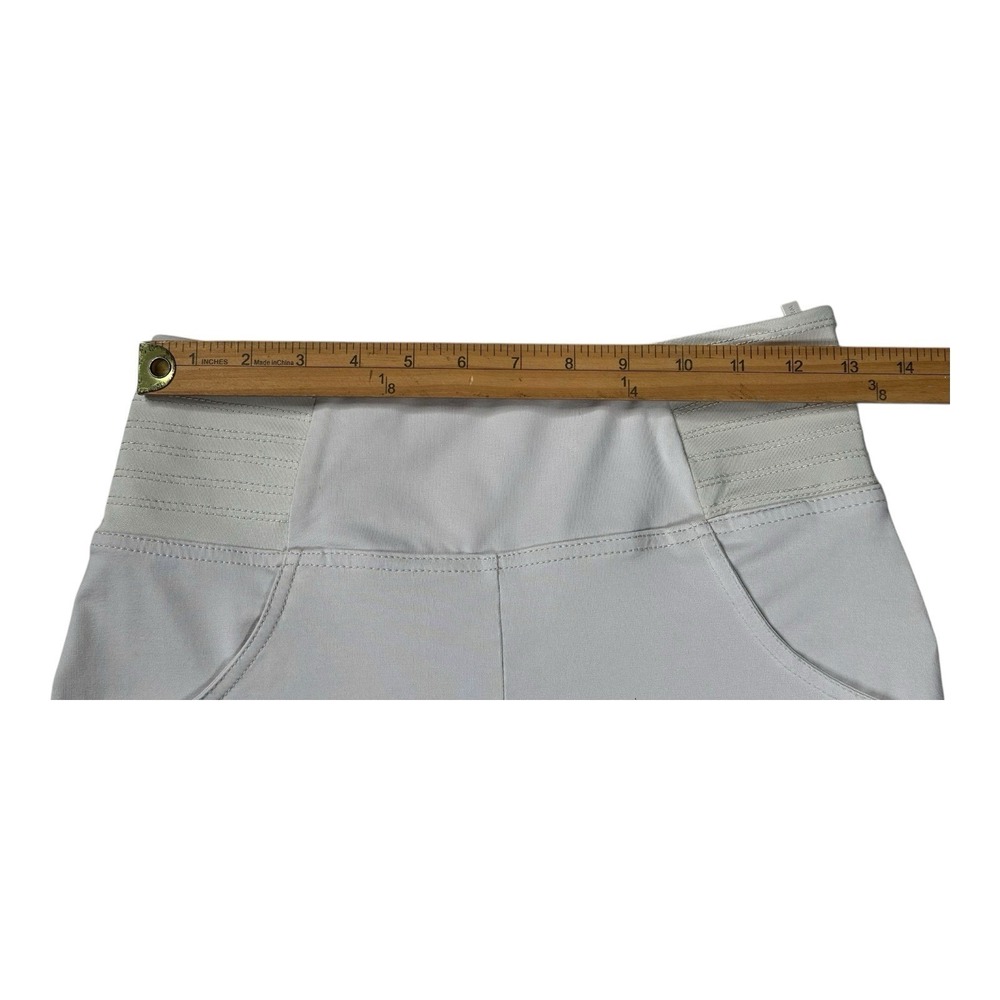 Freddy Italian Crop Cream Pants Limited Spandex Edition High Waist Zip Side US 6 - Picture 9 of 16